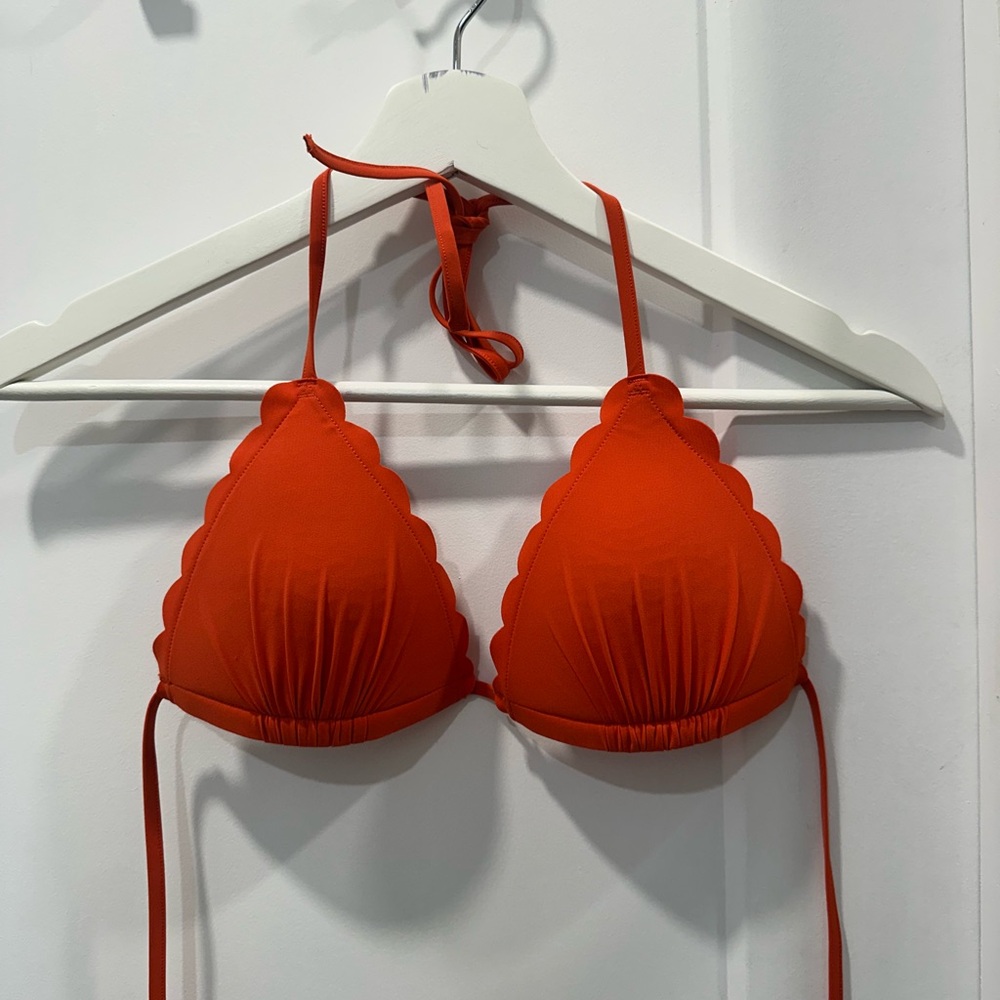 H&M Scalloped Red Bikini Top